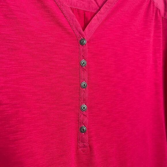 Kuhl Women’s Pink Adjustable Sleeve V-Neck Top Size Large - Picture 6 of 10